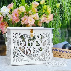 Wedding Money Box Holder With Sign Large Rustic Wood Wooden Diy Envelop Gift Car