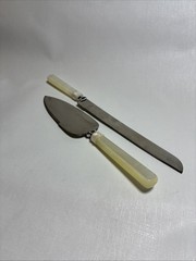 Hallmark Wedding Cake Cutting Set Stainless Steal Pearl Like Handles Japan