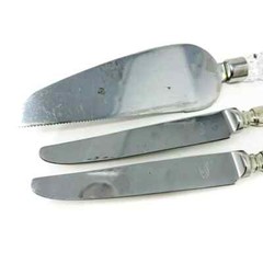 3 Pcs Godinger Crystal Handle Spatula and Pie/Cake Serving Knife Set