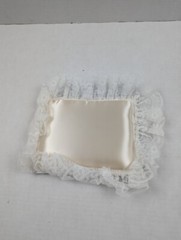 Vintage NEW Wedding Ring Bearer Pillow Ivory White Lace Doll Bed Accessory