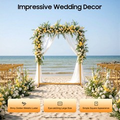 Wedding Arch Metal Rectangle Backdrop Stand Flower Balloon Frame Event 2m*1.5m