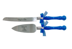 Personalized Engraved Wedding Cake Knife Server Set, Wedding Table Decor