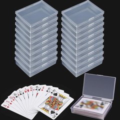 18 Pack Clear Playing Card Cases, 3.7 X 2.7 X 0.9 in Plastic Deck Box with Snap