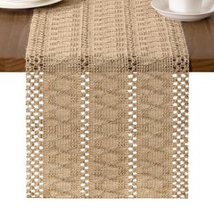 MLMW Boho Table Runner 72 inches Farmhouse Rustic Vintage Home Decor Burlap D…