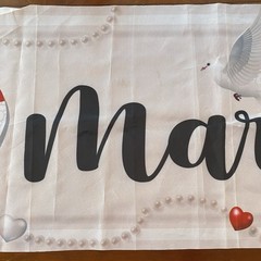 Just Married Banner Outdoor Indoor Wedding Decoration 9’10» x 20″ Fence Table