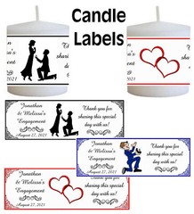 ENGAGEMENT PARTY FAVORS VOTIVE CANDLE LABELS ~ PERSONALIZED