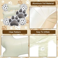 8 Pcs Dog Balloons 30 Inch Bone Foil Balloons Paw Print Balloon Dog Birthday …