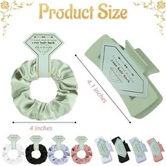 Bridesmaid Proposal Gifts 6pcs Hair Claw Clips & 6pcs Satin Hair 12pcs White