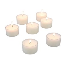 Stonebriar Bulk 96 Pack Unscented Smokeless Long Burning Clear Cup Tea Light
