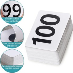 Toncoo 50Pcs Table Numbers 1-50, 3.7×4 Inch 50 Pcs Numbers, White