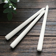 12 White Premium 10″ Taper Candles Unscented Dinner Party Wedding Decorations
