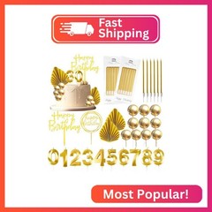 Gold Birthday Candles, Tyotrbs Happy Birthday Candle For Cake birthday candles N