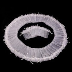 50Pcs Reusable Organza Drawstring Bags White for Wedding Gift and Jewellery Use