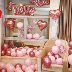CAKKA Valentines Day Balloons Kit, 101 Pack Rose Gold Pink Heart