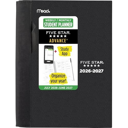 Planner Weekly & Monthly Half Letter (5.5 x 8.5 inches) Black 2026-2027