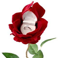 Noble Rose Ring Box – Flower Heart Engagement Ring Box for Proposal Ring, Cer…