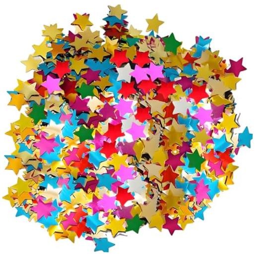 Star Metallic Foil Confetti 8000 Pcs Shiny Star Table Confetti for Fill Rainbow
