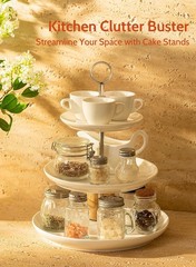 Elegant 3 Tier Cupcake Stand – White Porcelain Dessert Tray
