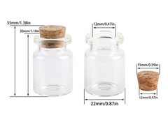 MaxMau 24pcs Mini 0.47″ x 0.87″ x 1.38″ (12mm x 22mm x 35mm), 5ml, Clear