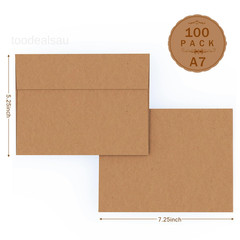 A7 Brown Kraft Envelopes Self Seal 100 Pack 120 GSM, A7-100 PCS