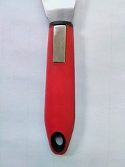 Short Narrow Slotted Spatula Cake Server Wedding Stainless Steel Red Handle New