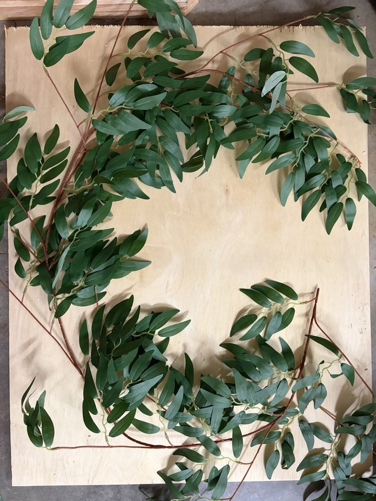 Ling’s Moment Italian Greenery, Willow Leaf Garland Wispy Rustic Vine Stem Swag