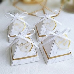 25 Pc Mini Triangle Party Favor Box, 3″x2.75″ Small Gift Box Wedding Favor White