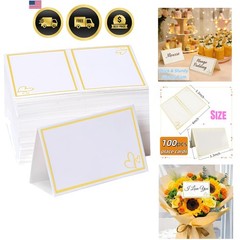 100 Pcs Place Cards for Table Setting, 2″ x 3.5″ Elegant Name Placecards with…