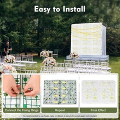12* Artificial Flower Wall Panel Wedding Backdrop Event Party Flower Wall Panel