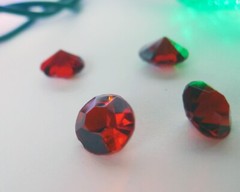 Garnet Ruby Gemstone Confetti Table Scatters, 350pcs 4 Carat Red Fake Diamonds