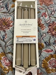 6pk Ribbed Flameless LED Taper Candles Honey Hearth & Hand Magnolia