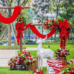 Iceyyyy 6 PCS Large Christmas Bow – 30.7 x 10.6 Inch, 6pcs-red With Gold Egde