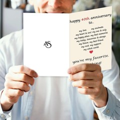 Asmallgf Vintage 40th Wedding Anniversary Card for Husband Wife, Best Gifts f…