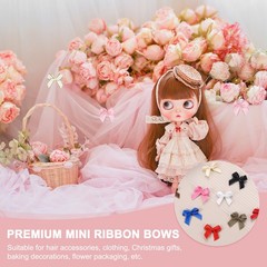 Mini Metallic Gold Edge Ribbon Bow, 22x23mm Bow (Pack of 100, Wine Red)