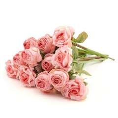Rose Artificial Flower 12pcs Realistic Faux Silk Roses Fake A 12pcs Pink Rose