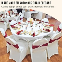 Pack Stretch Polyester Spandex Chair Covers Universal Washable 1 White