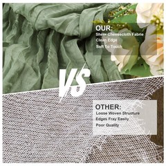 3Pack Dusty Green Cheesecloth Table Runner 88.9 cm x 304.8 cm,