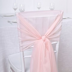 10 Blush Premium Chiffon Wide CHAIR SASHES Wedding Party Reception Decorations
