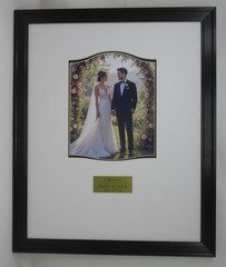 WEDDING SIGNATURE PICTURE FRAME WALL DISPLAY with PHOTO & PERSONALIZED PLATE