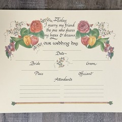 Our Wedding Anniversary Memory Photo Book Vintage 1997 Bridal Gift Floral Empty
