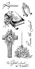 Inkadinkado Spiritual and Religious Clear Stamp Set, 7pc