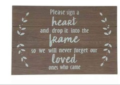 Wood Guest Sign & 50 Wood Hearts Pieces