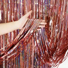 Metallics Foil Fringe Curtain Tinsel Kid Birthday Party Decor Wedding Home