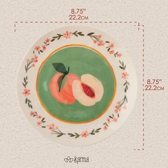 Karma 8.75 Inches Melamine Salad Plates Set Of 4 Reusable Dishwasher Safe