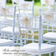 6 Pcs Reserved Signs for Wedding Chairs Acrylic Tag Hanging with Ribbon for Wedd