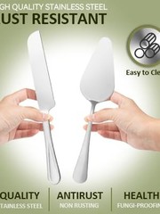 2-Piece Premium Cake Cutting Set, Exquisite Knife and Server with Serrated