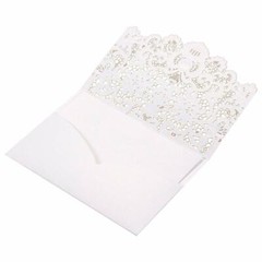 White Laser Cut Printing Personalized Wedding Invitation Card Party Floral Lace