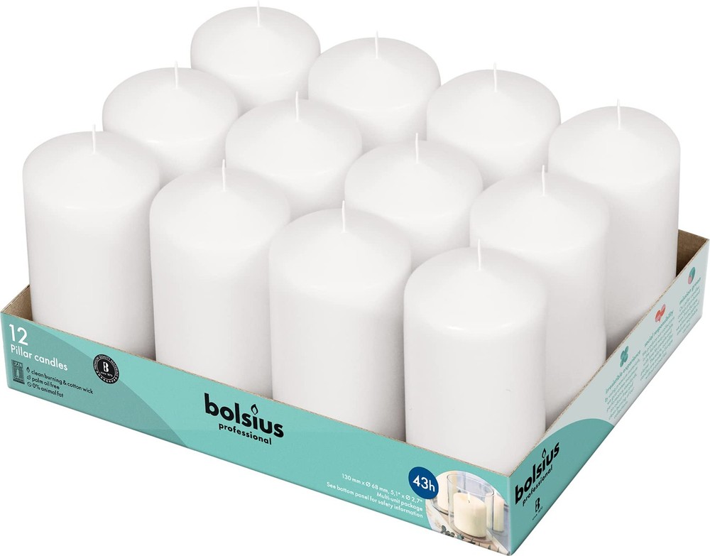 Bolsius 12 White – 2.7 X 5 Inches Unscented Set – 43 – Burning