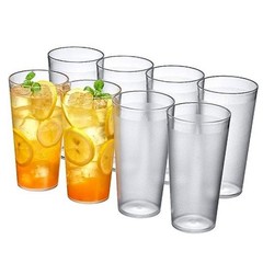 – Cafely – 24-Ounce Plastic Tumblers (Set of 8), Plastic All-Clear, 24 oz