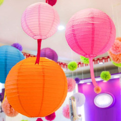 16 Pcs Colorful Paper Lanterns (Multicolor,Size of 4”, 6”, 8”, 10”) – Chinese/Ja